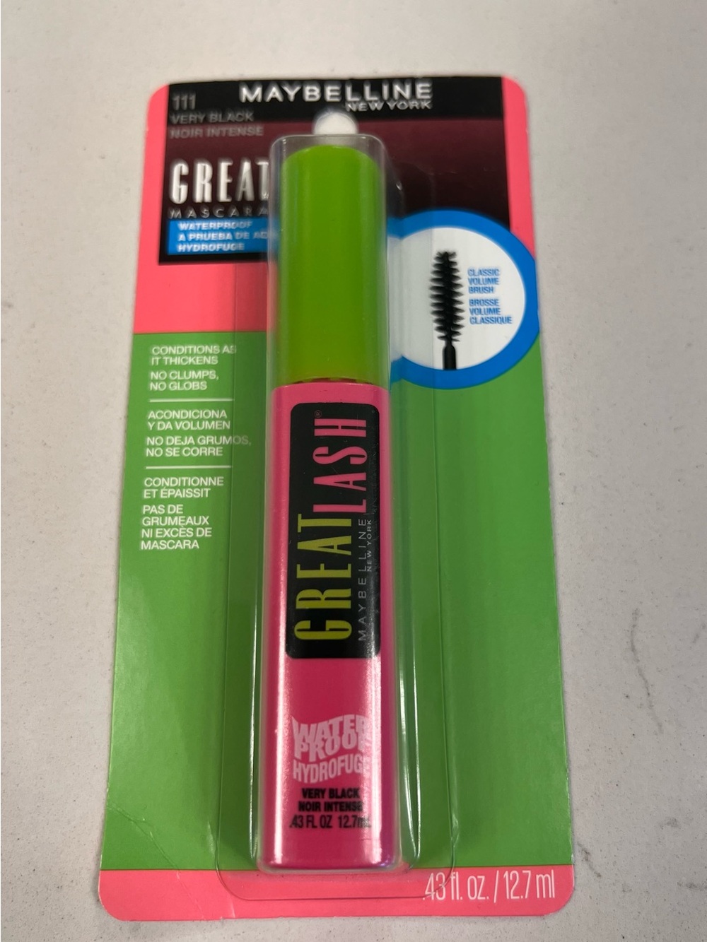 Maybelline Great Lash Waterproof Mascara - 111 Very Black - Sealed